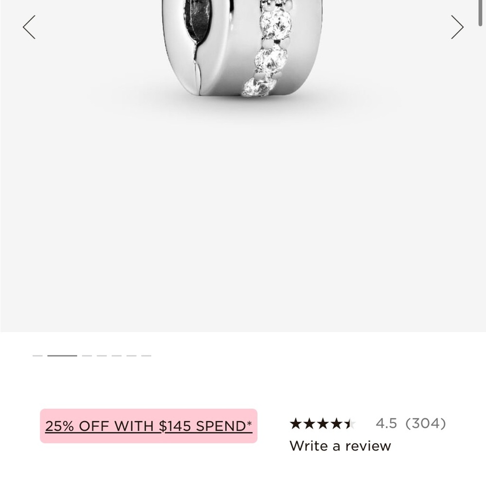 Two Pandora Clear Sparkling Row Clip Charms